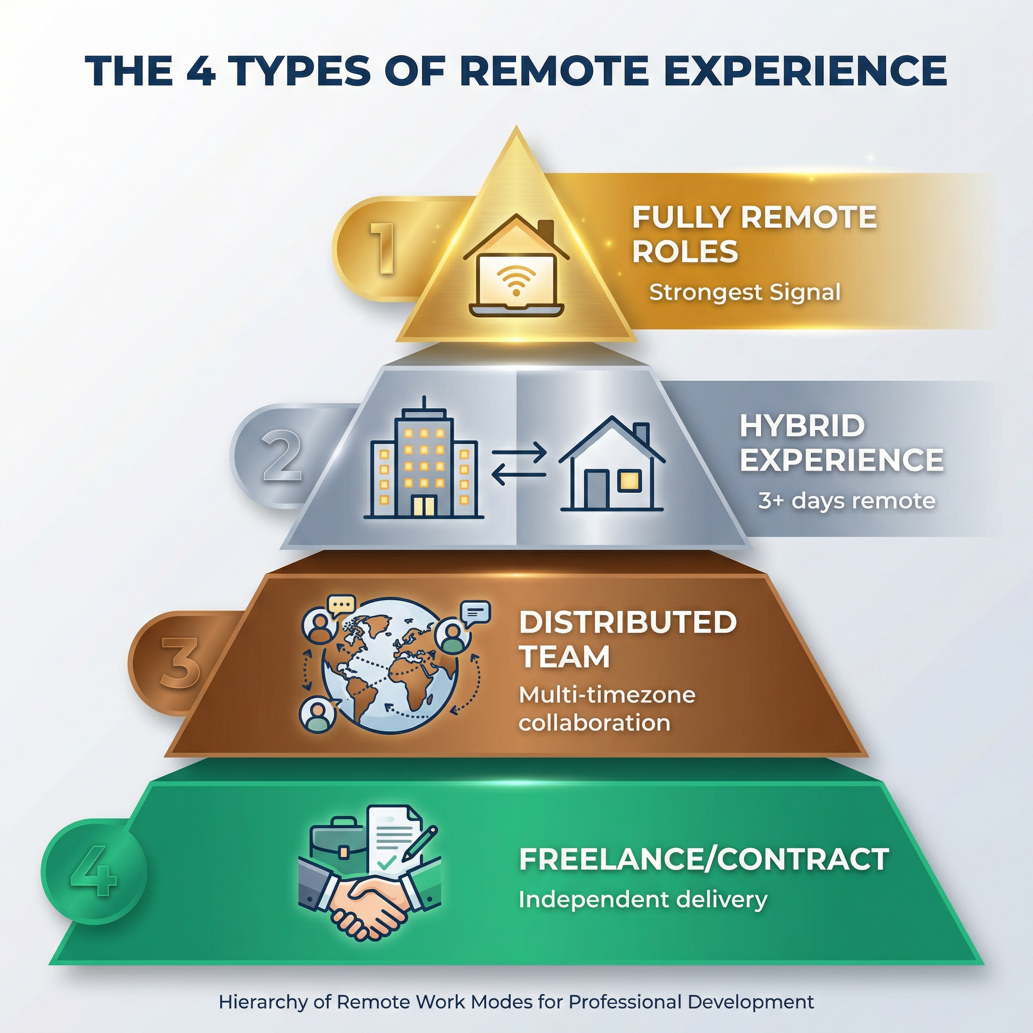 The 4 Types of Remote Experience hierarchy pyramid